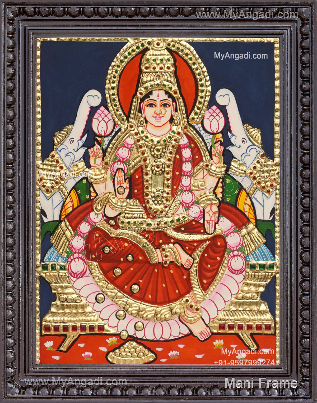 Gaja Lakshmi Tanjore Painting