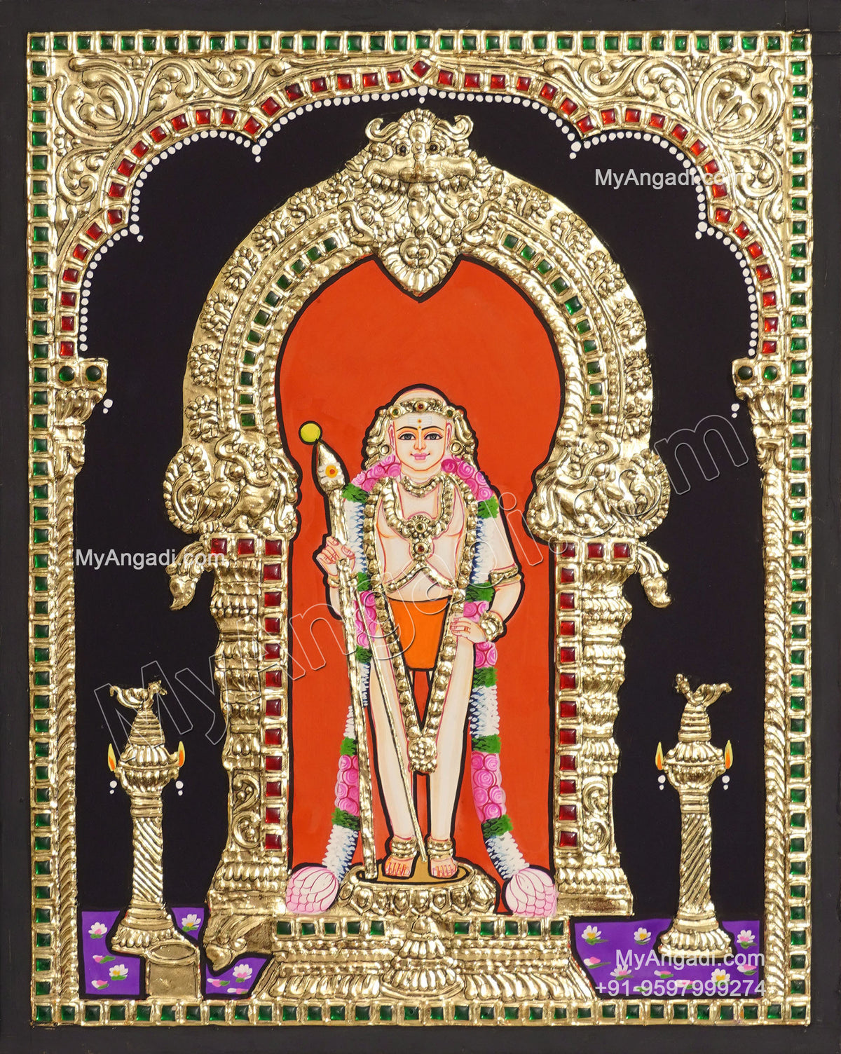 Aandi Murugan Tanjore Painting