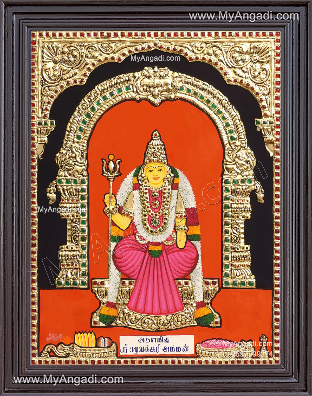 Sri Eluvakari Amman Tanjore Painting