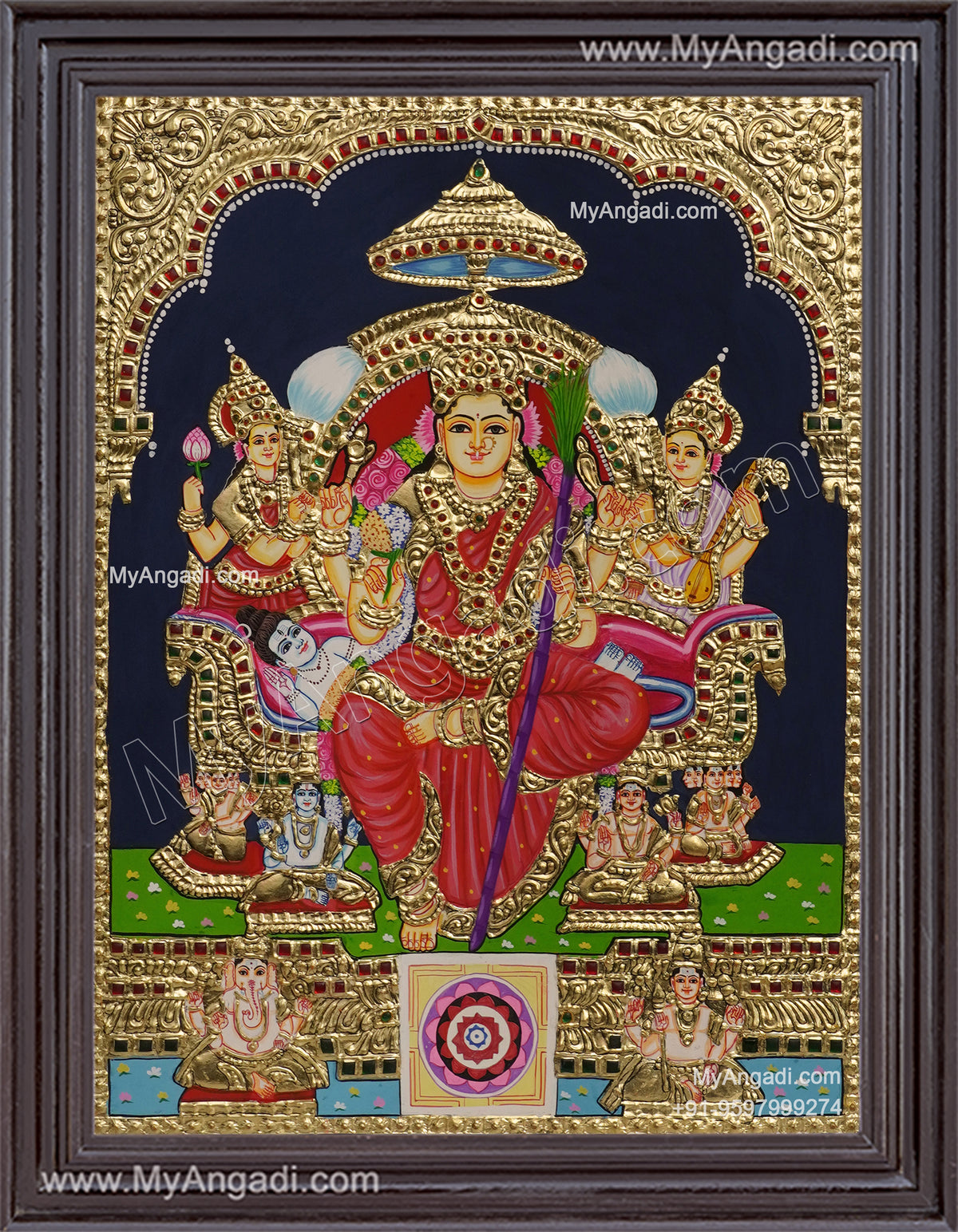 Raja Rajeshwari Tanjore Painting