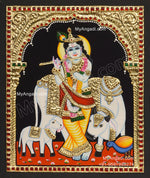 Cow Krishna Tanjore Painting
