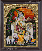 Cow Krishna Tanjore Painting