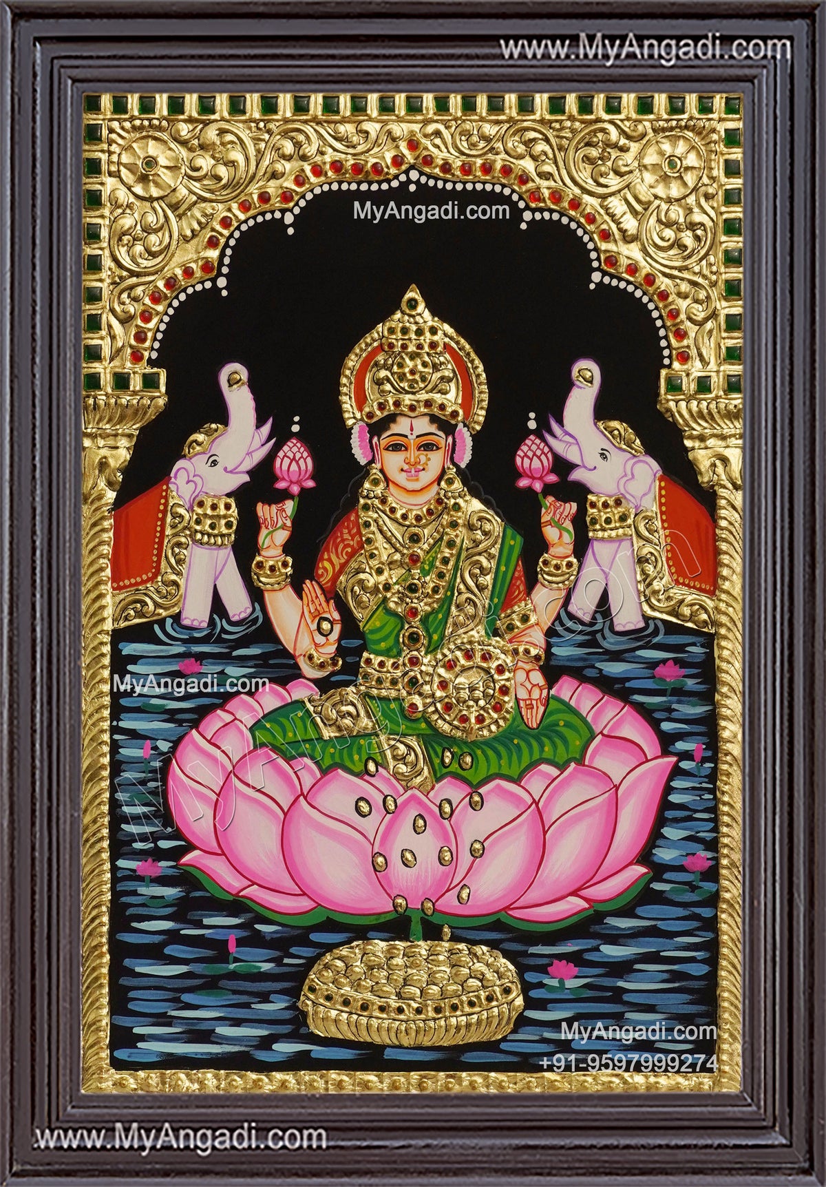 Gaja Lakshmi Tanjore Painting