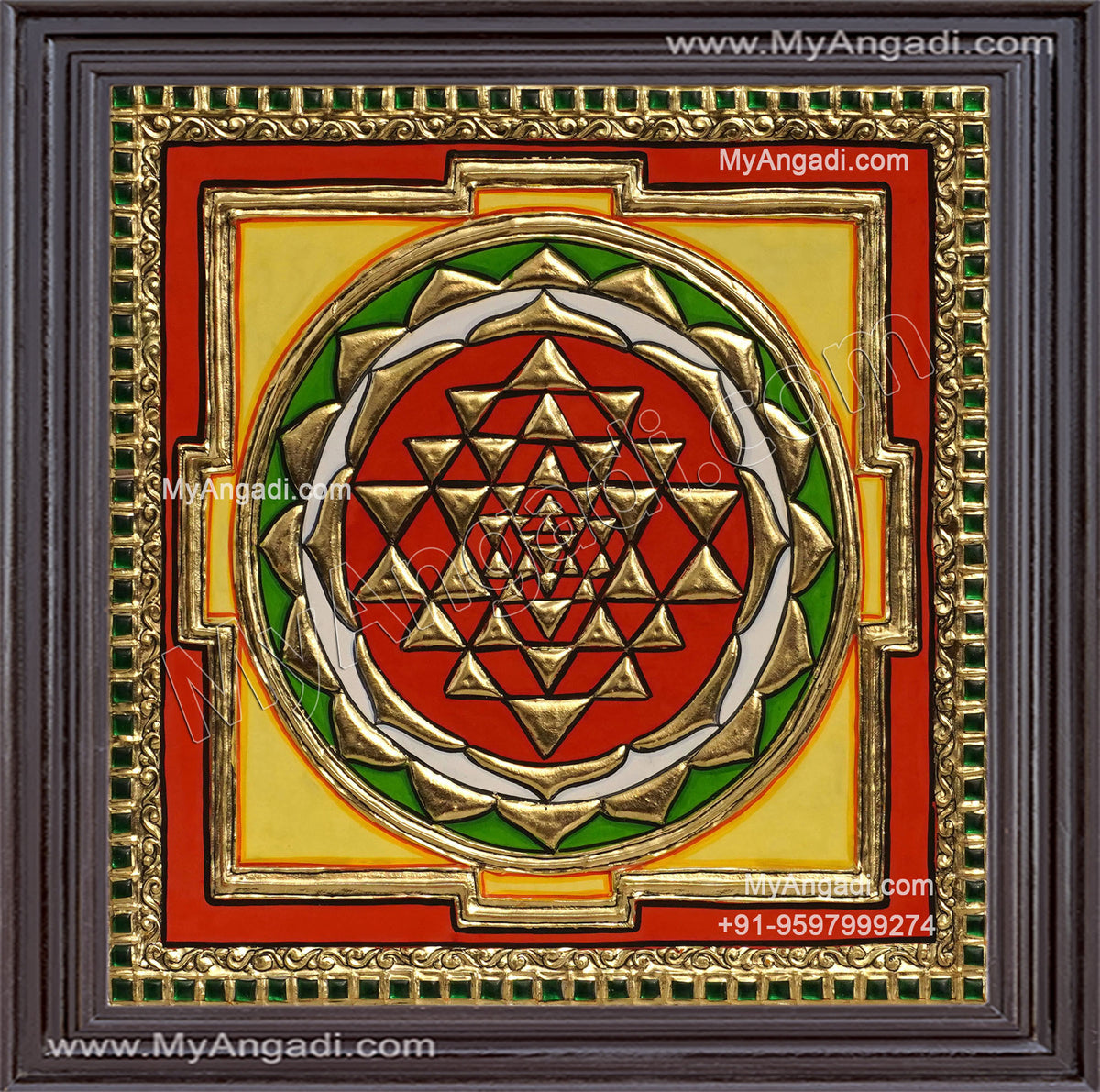 Sri Chakram Tanjore Painting