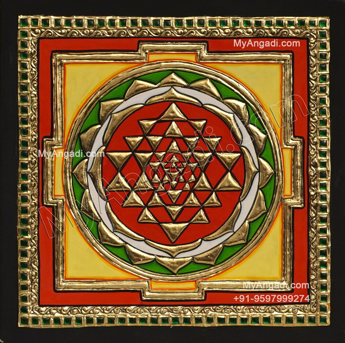 Sri Chakram Tanjore Painting