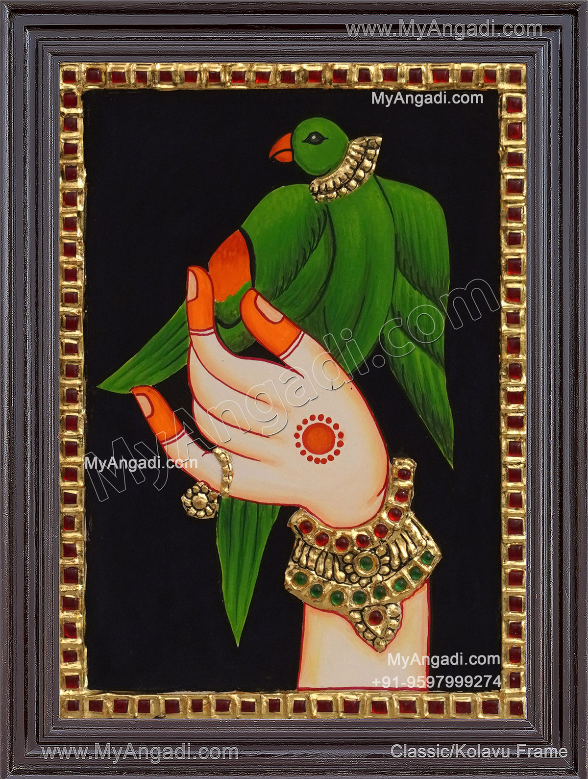 Parrot Tanjore Painting