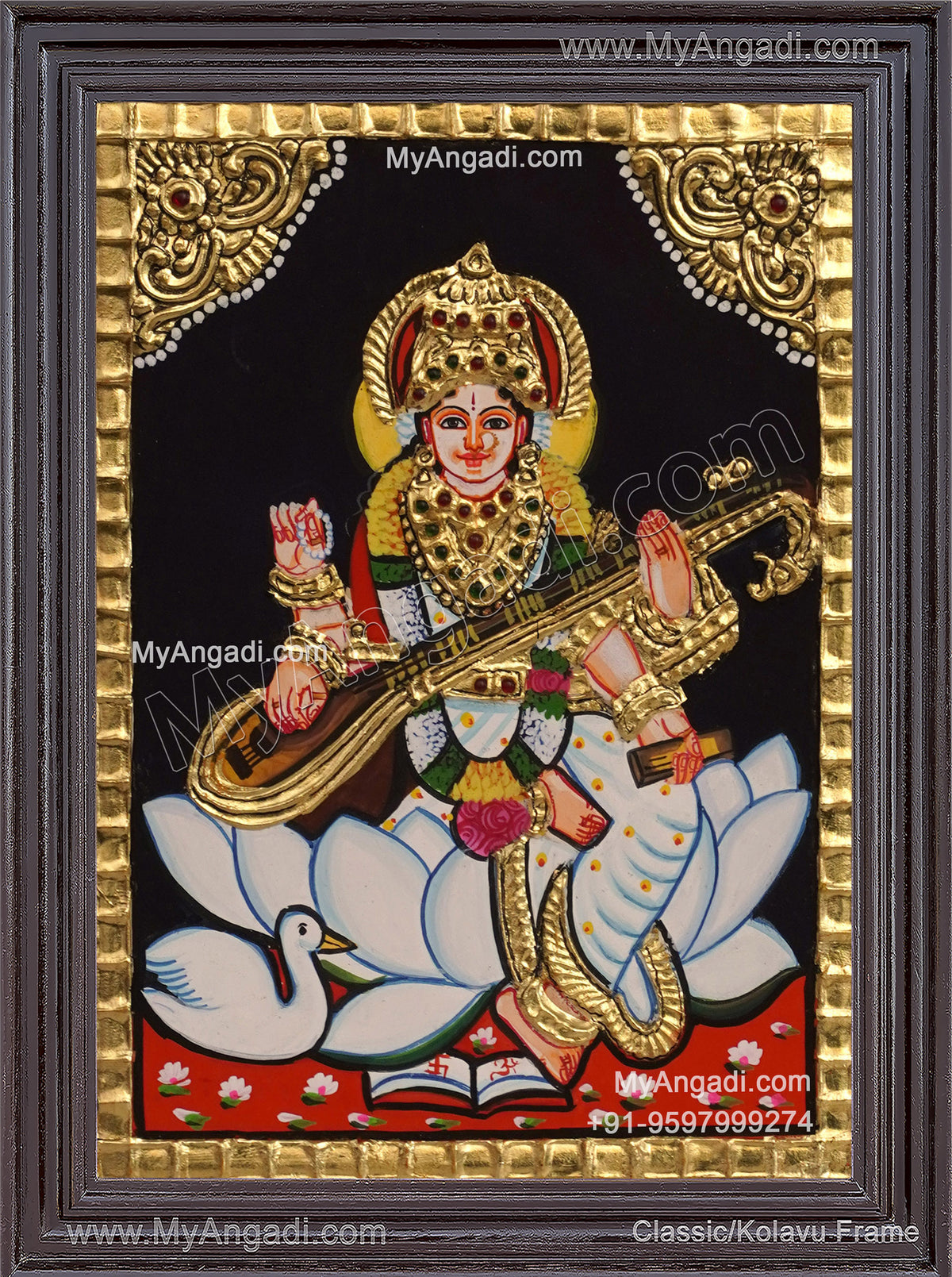 Saraswathi Tanjore Painting