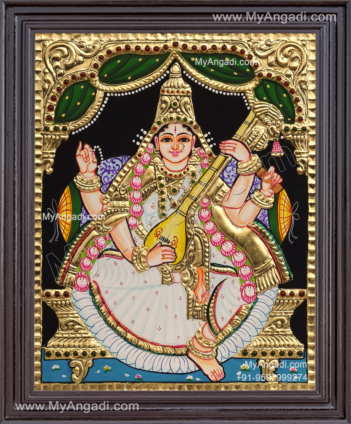 Saraswathi Tanjore Painting