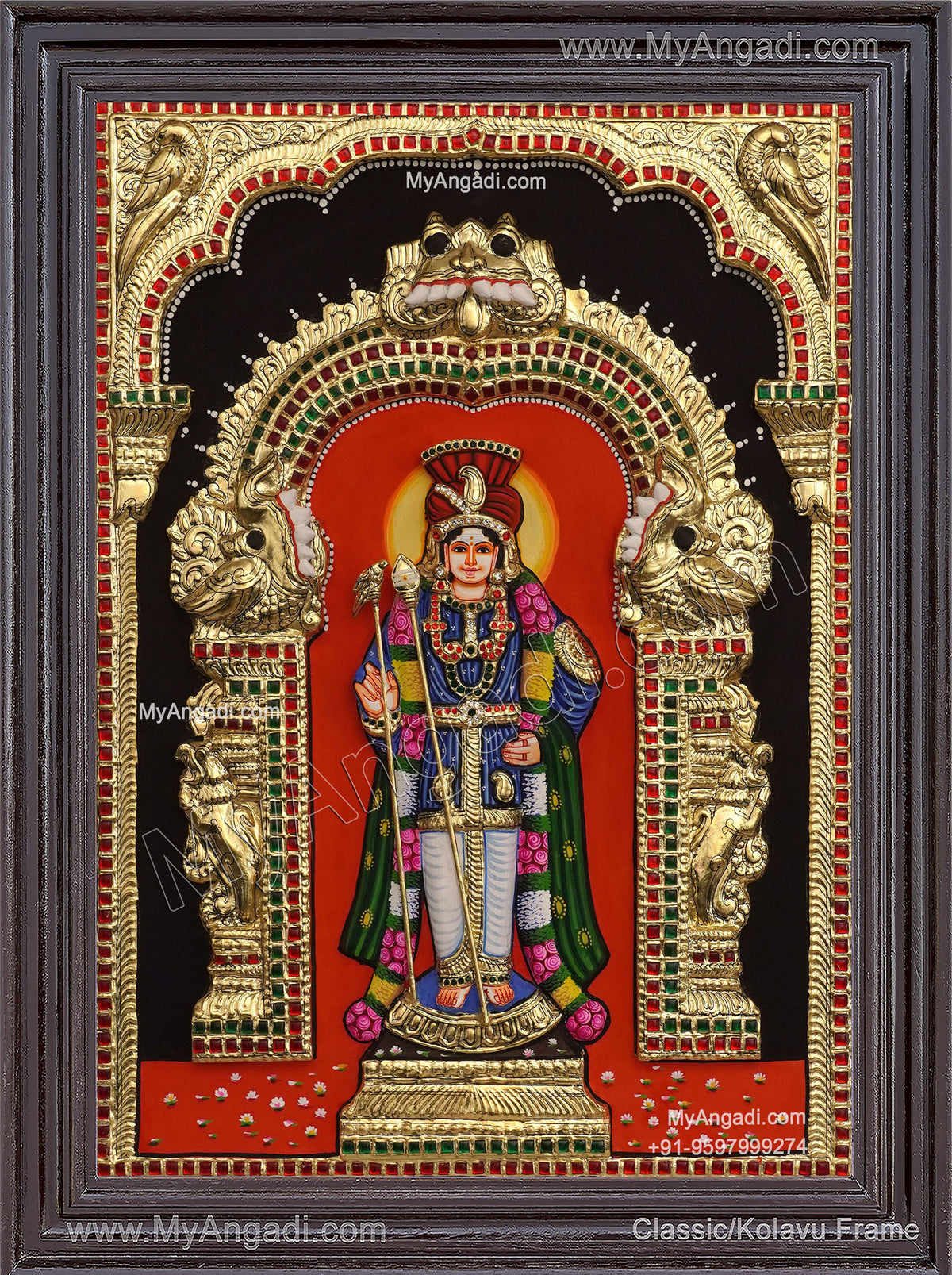 Raja Rlangara Murugar 3D Tanjore Painting