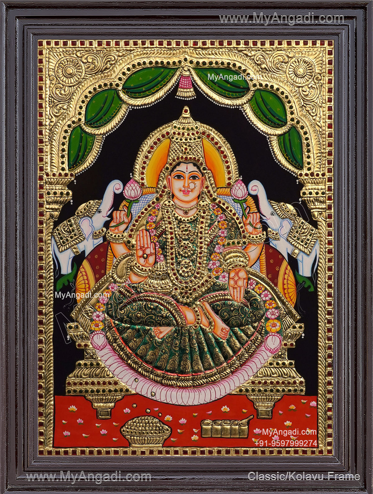 Gajalakshmi Tanjore Painting