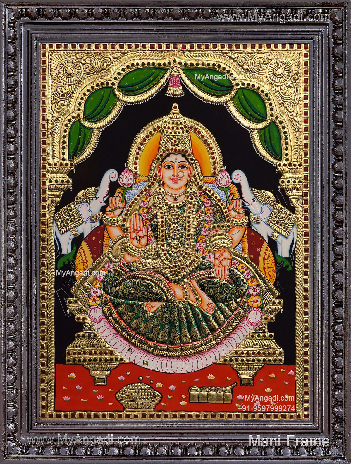 Gajalakshmi Tanjore Painting