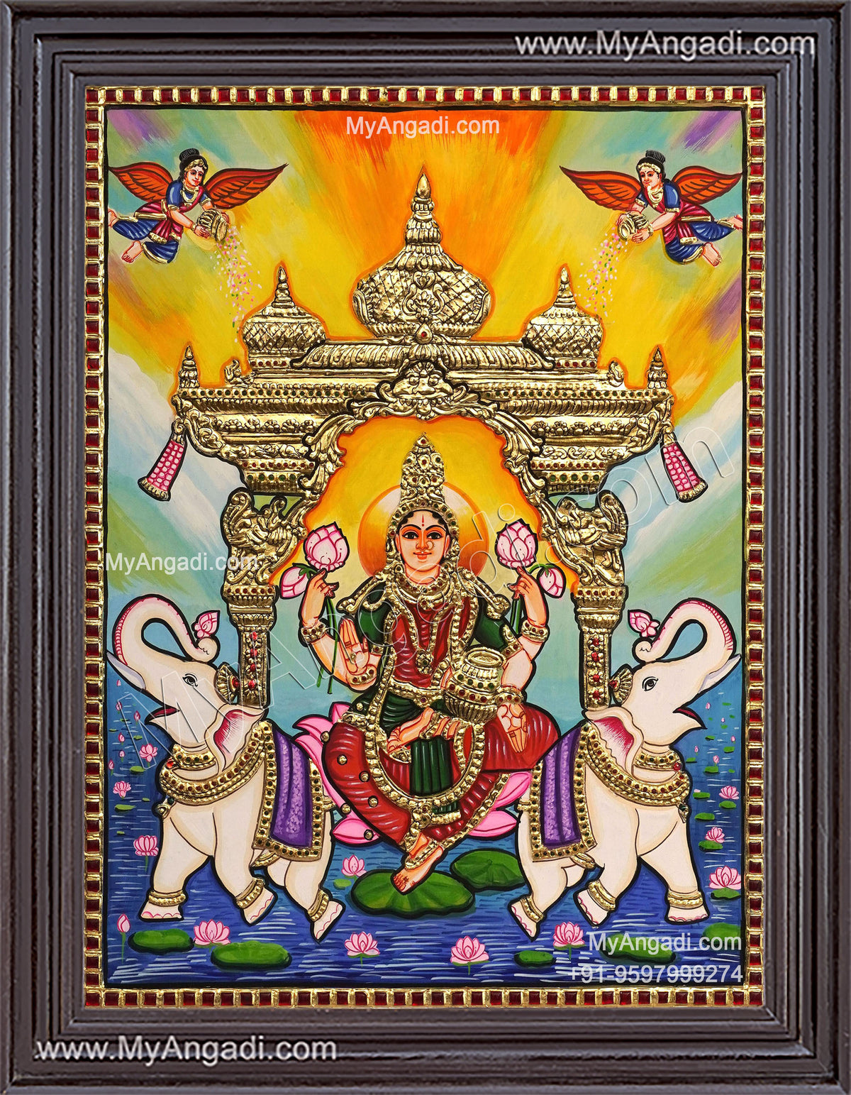 Gajalakshmi Tanjore Painting