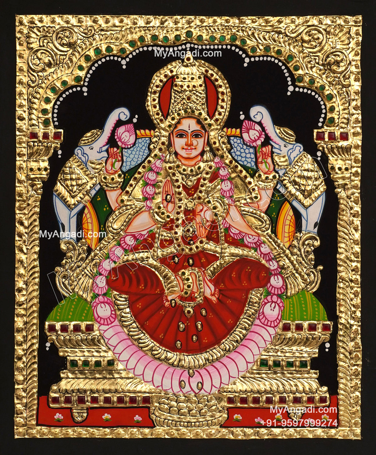 5 Set Ganesha Murugan Balaji Lakshmi Saraswathi Tanjore painting