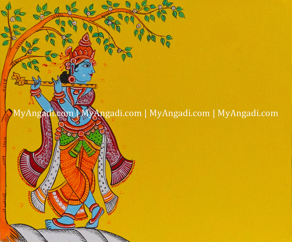 Krishna Name Board Canvas Painting