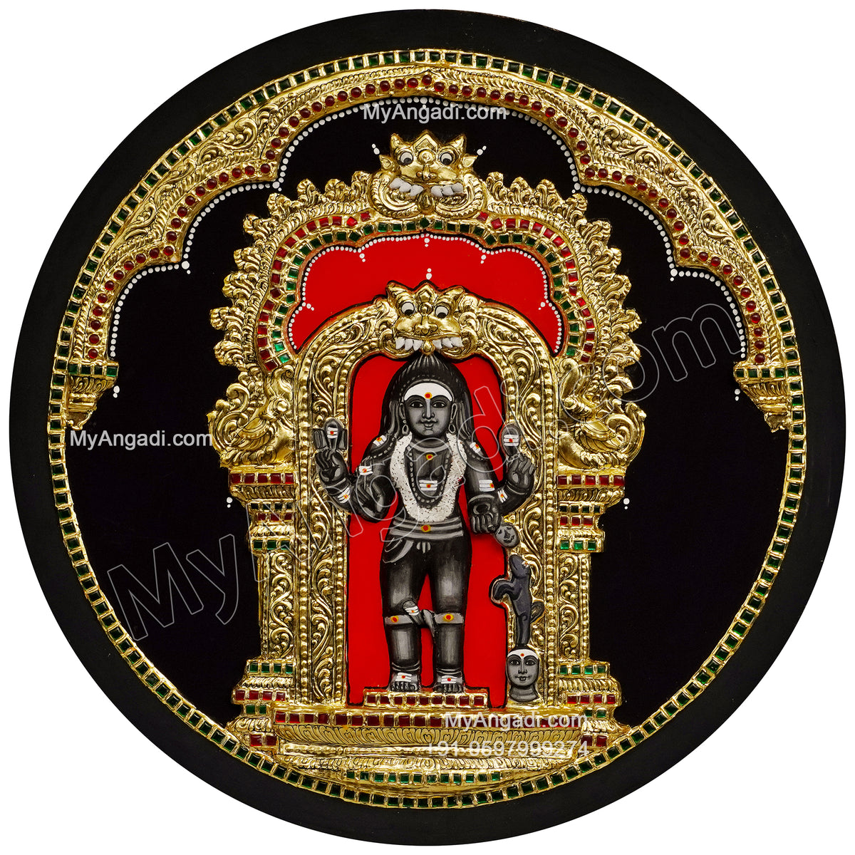 3D Kalabhairavar Tanjore Painting