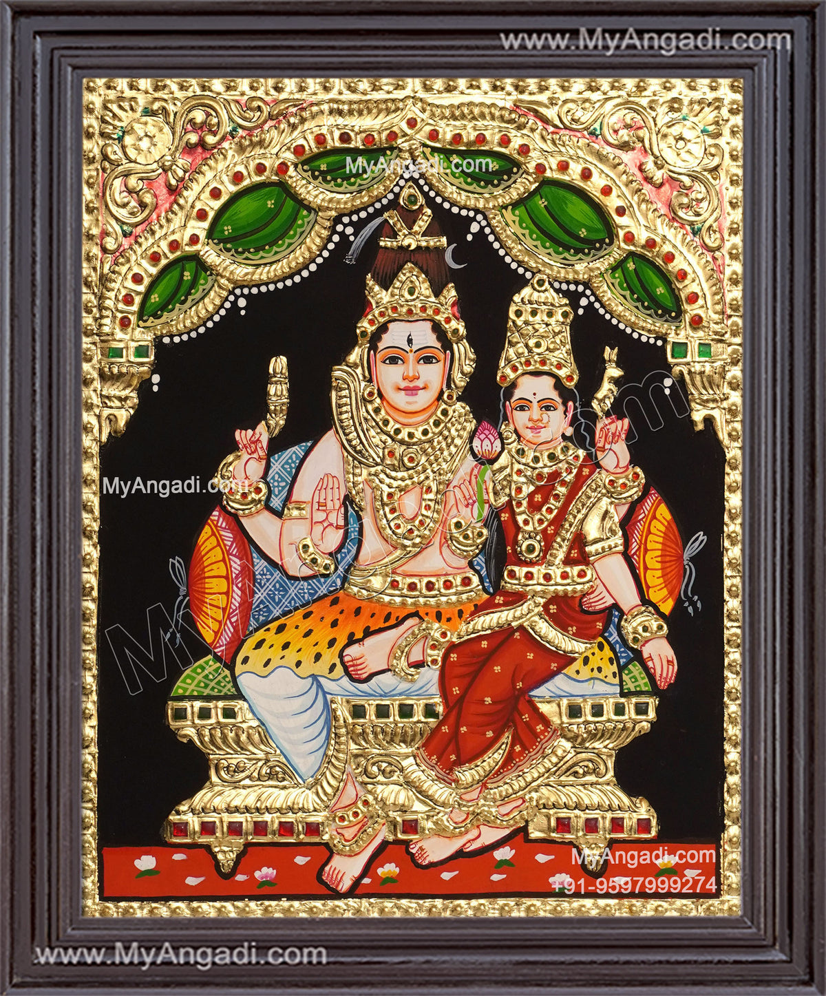 Shiva Parvathi Tanjore Painting