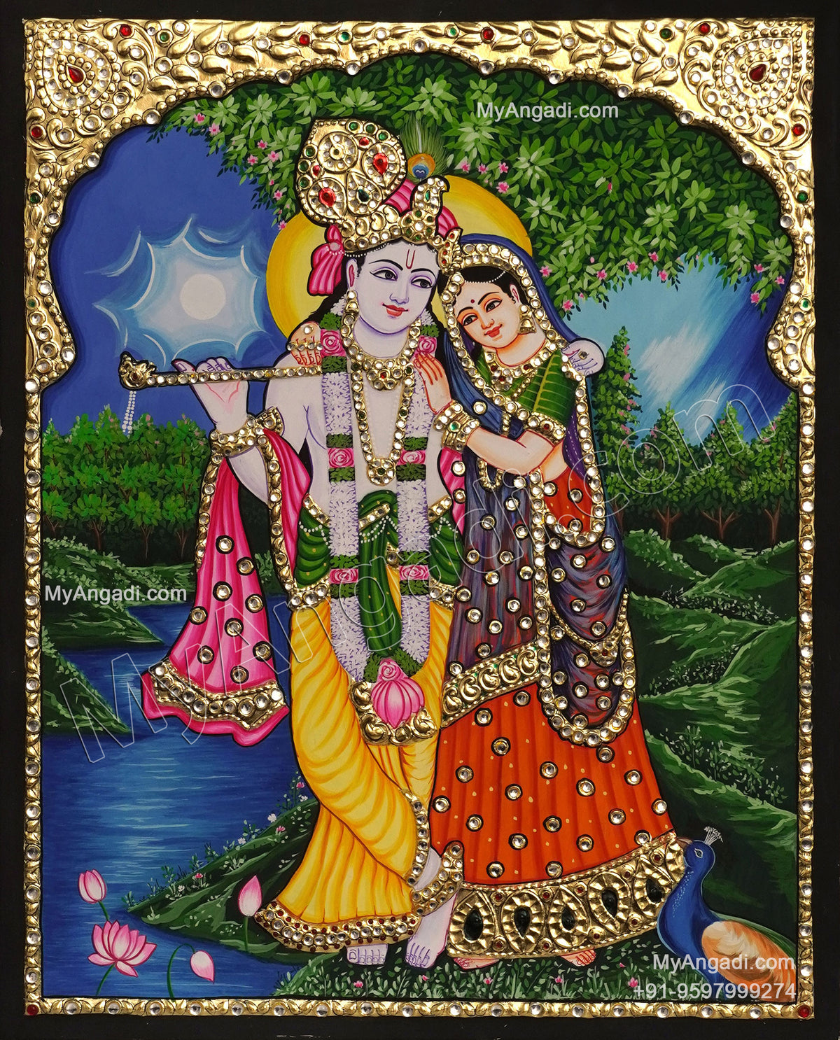 Radha Krishna Tanjore Painting