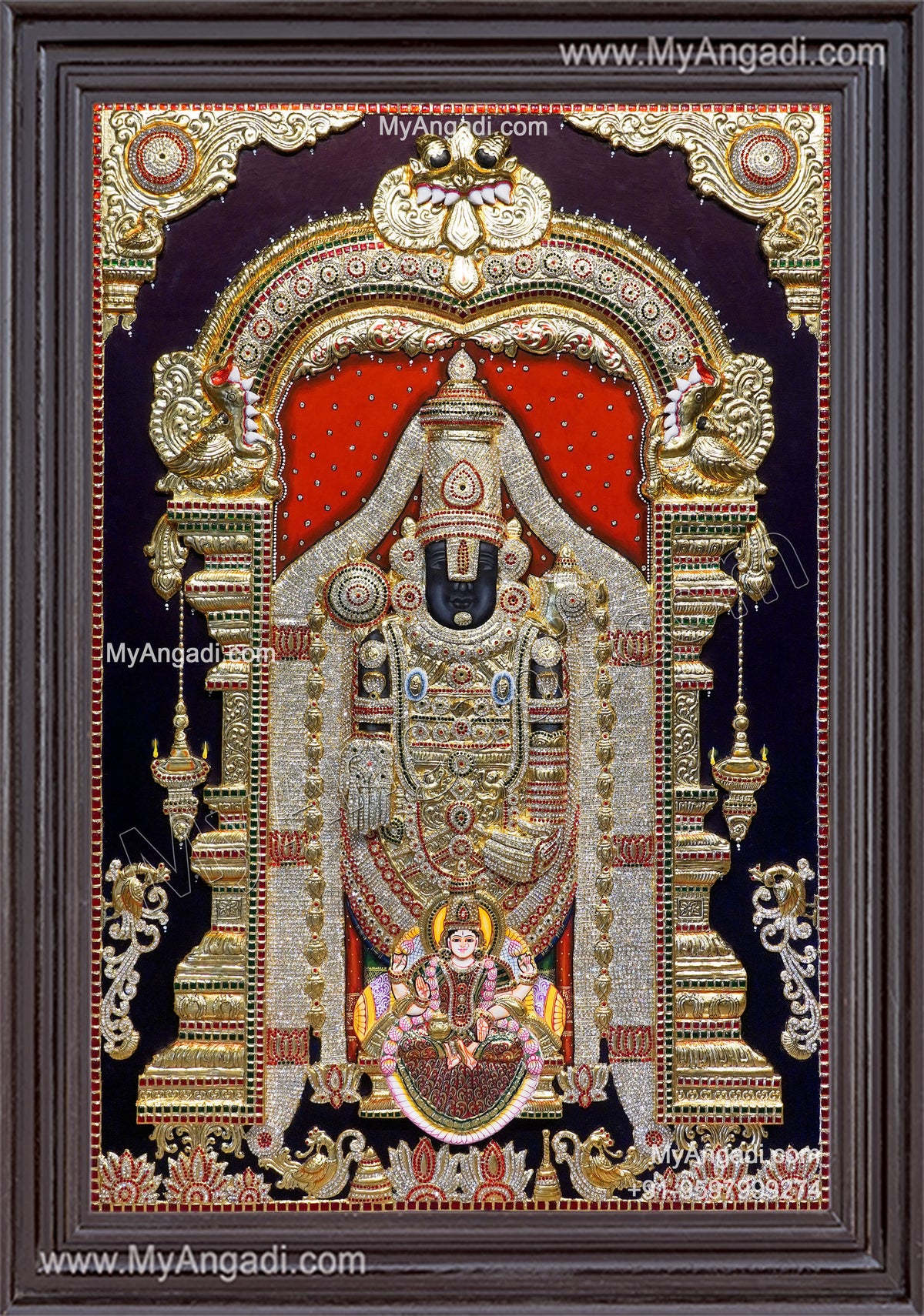 Tirupathi Balaji 3D Tanjore Painting