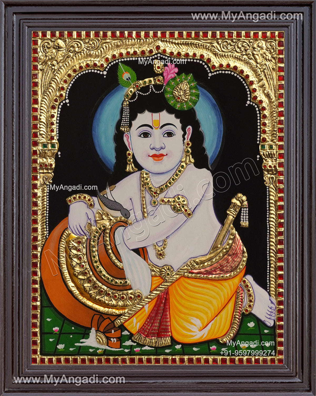 Butter Krishna Tanjore Painting