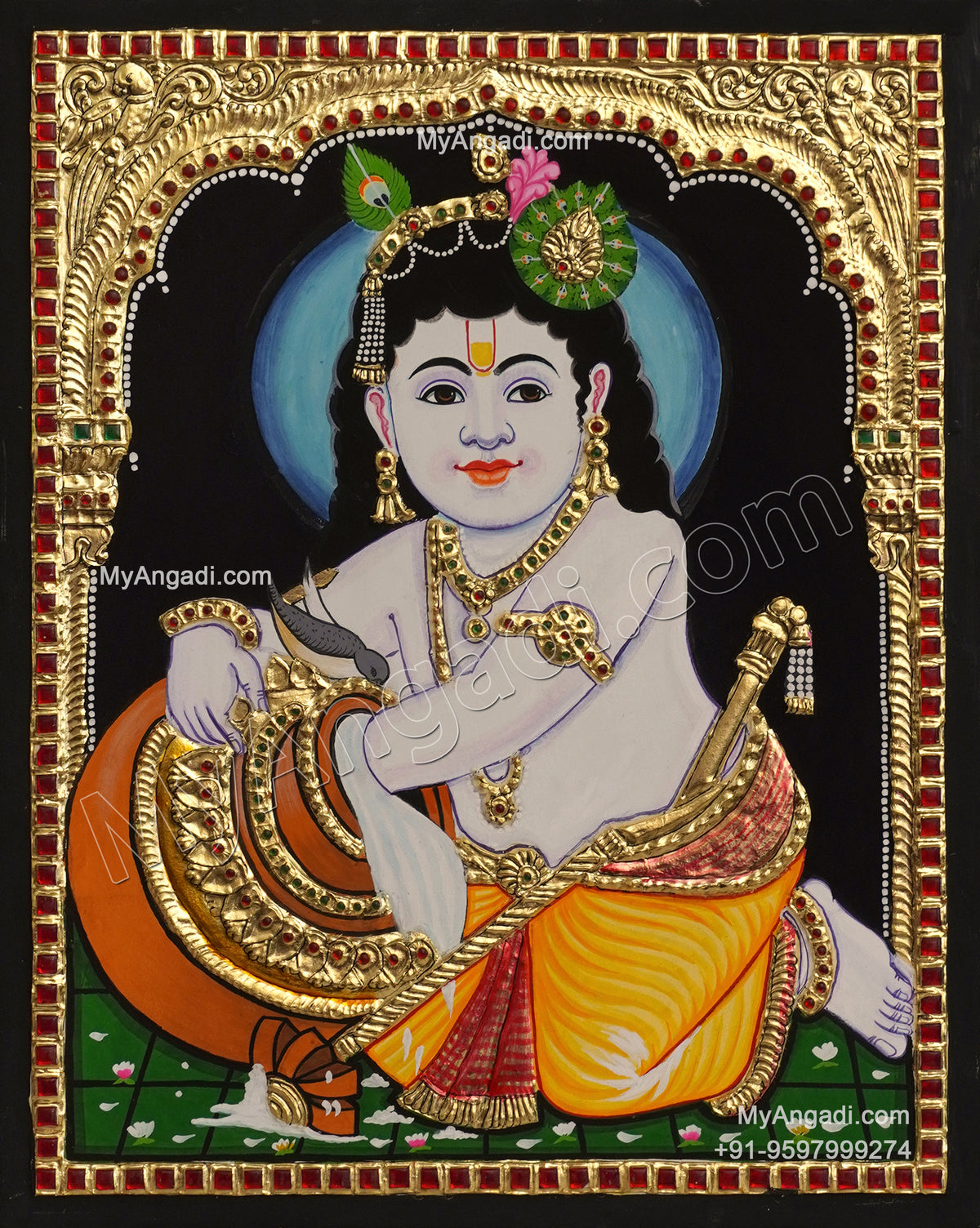 Butter Krishna Tanjore Painting