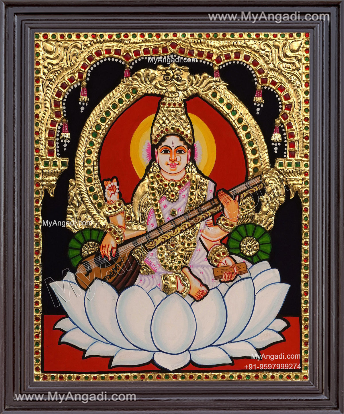 Saraswathi Tanjore Painting