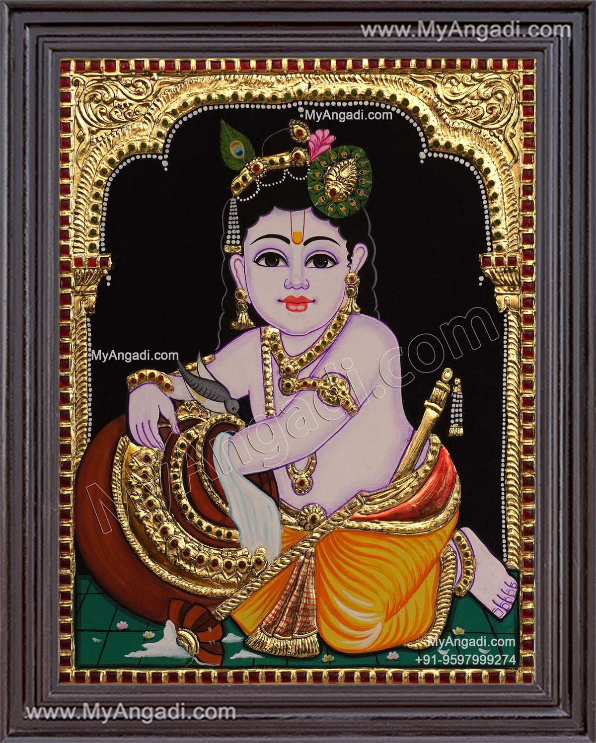 Butter Krishna Tanjore Painting