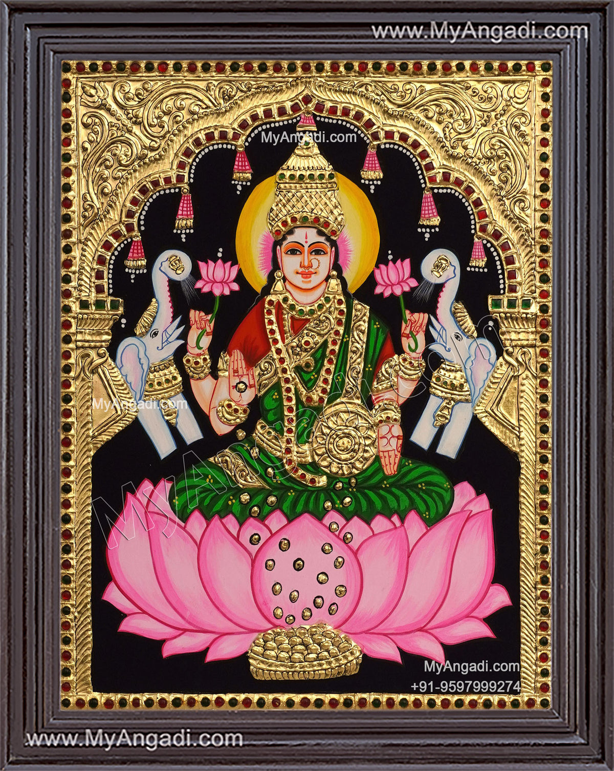 Gajalakshmi Tanjore Painting
