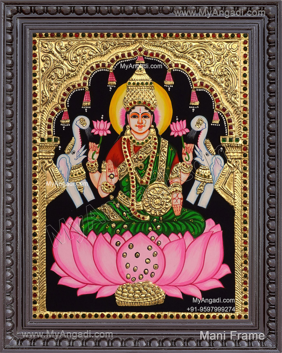 Gajalakshmi Tanjore Painting
