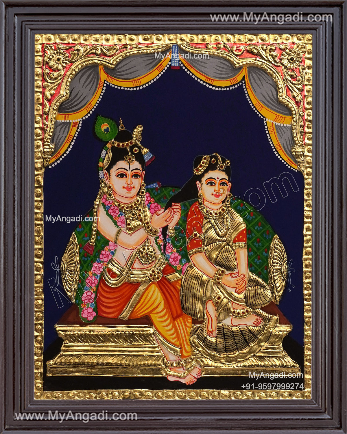 Jada Krishna Tanjore Painting