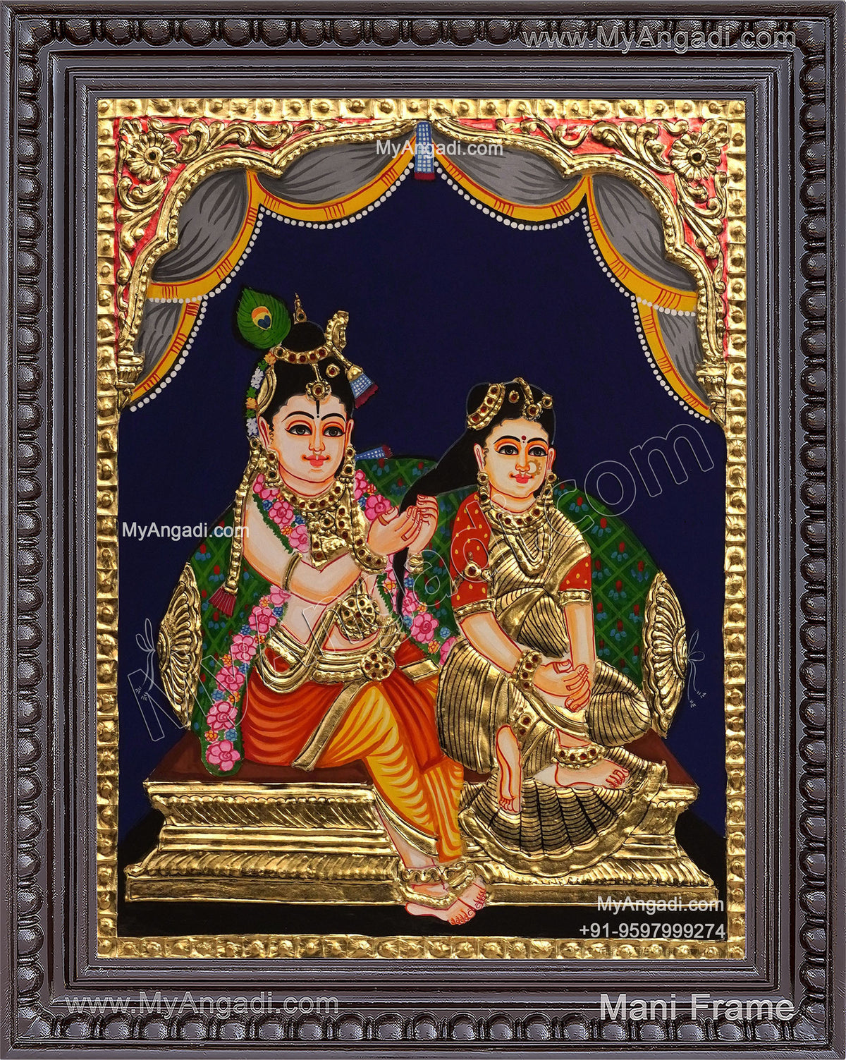 Jada Krishna Tanjore Painting