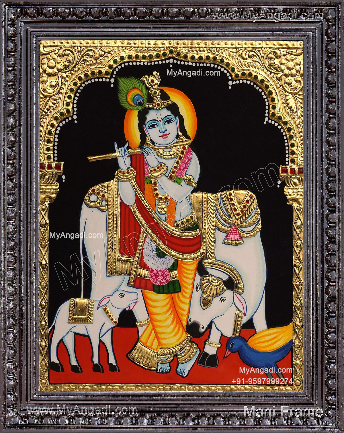 Cow Krishna Tanjore Painting
