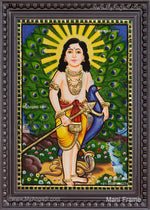 Peacock Murugar Tanjore Painting