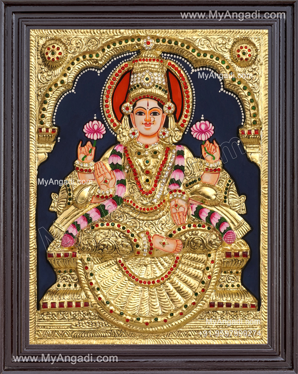 3D Gaja Lakshmi Tanjore Painting