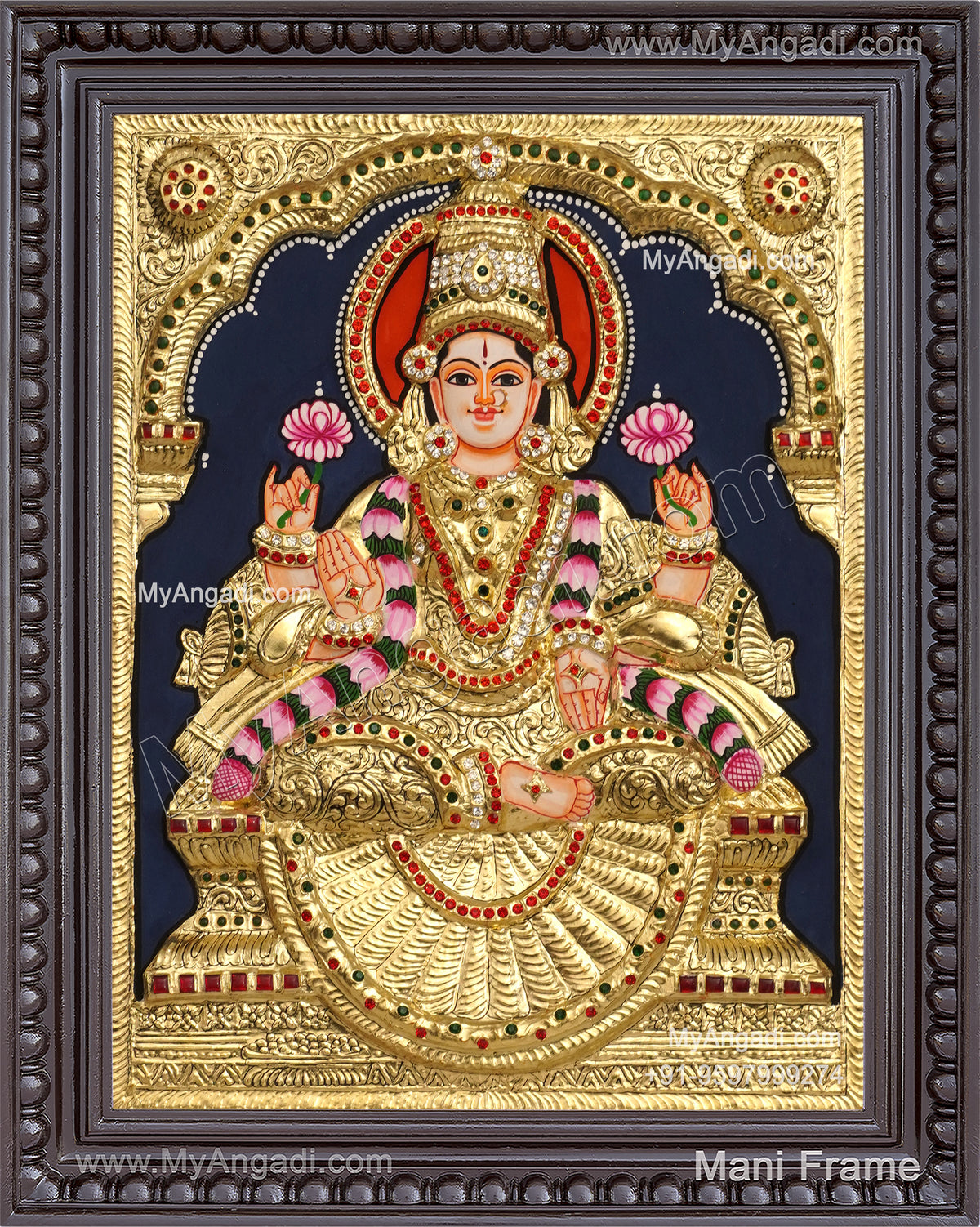 3D Gaja Lakshmi Tanjore Painting