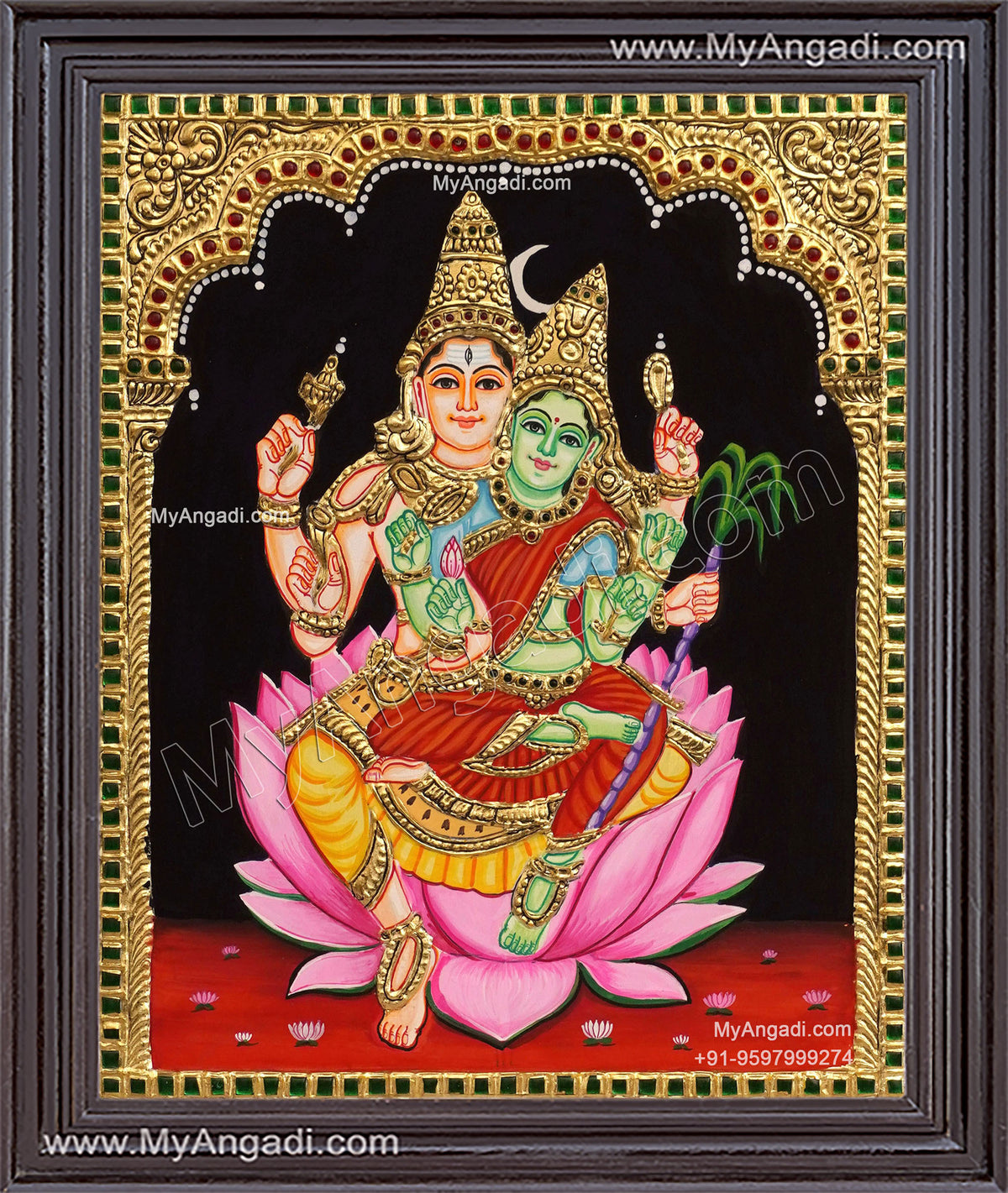 Shivan Parvathi Tanjore Painting