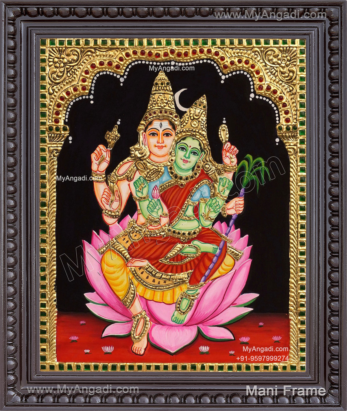 Shivan Parvathi Tanjore Painting