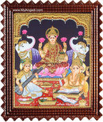 Lakshmi, Saraswathi, Ganesha Tanjore Painting, Lakshmi Tanjore Painting