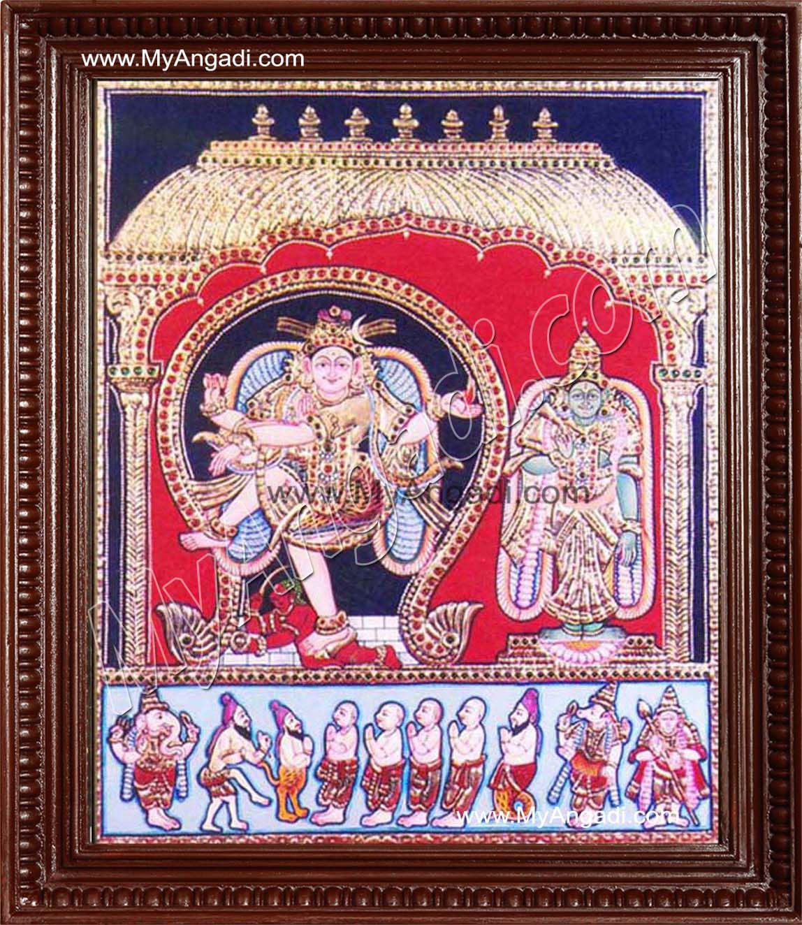 Natarajar Dance Tanjore Painting, Nataraja Tanjore Painting