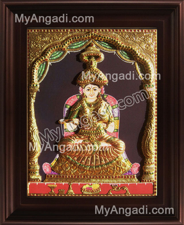 Annapoorani Emboss Tanjore Painting, Traditional Annapoorani Tanjore Painting