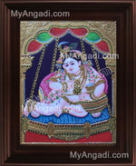 Butter Krishna Tanjore Painting, Baby Krishna Tanjore Painting