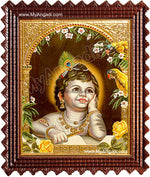 Child Krishna Tanjore Painting, Baby Krishna Tanjore Painting
