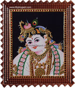 Face Krishna Tanjore Painting, Krishna Tanjore Painting