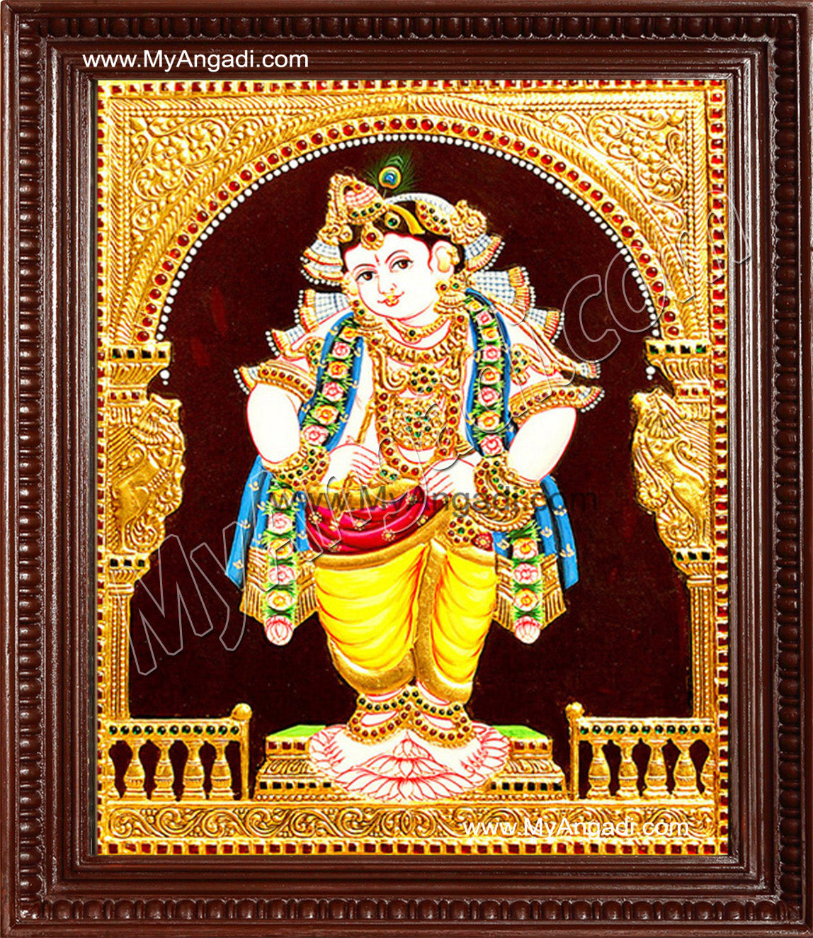 Mappilai Krishna Tanjore Painting, Krishna Tanjore Painting