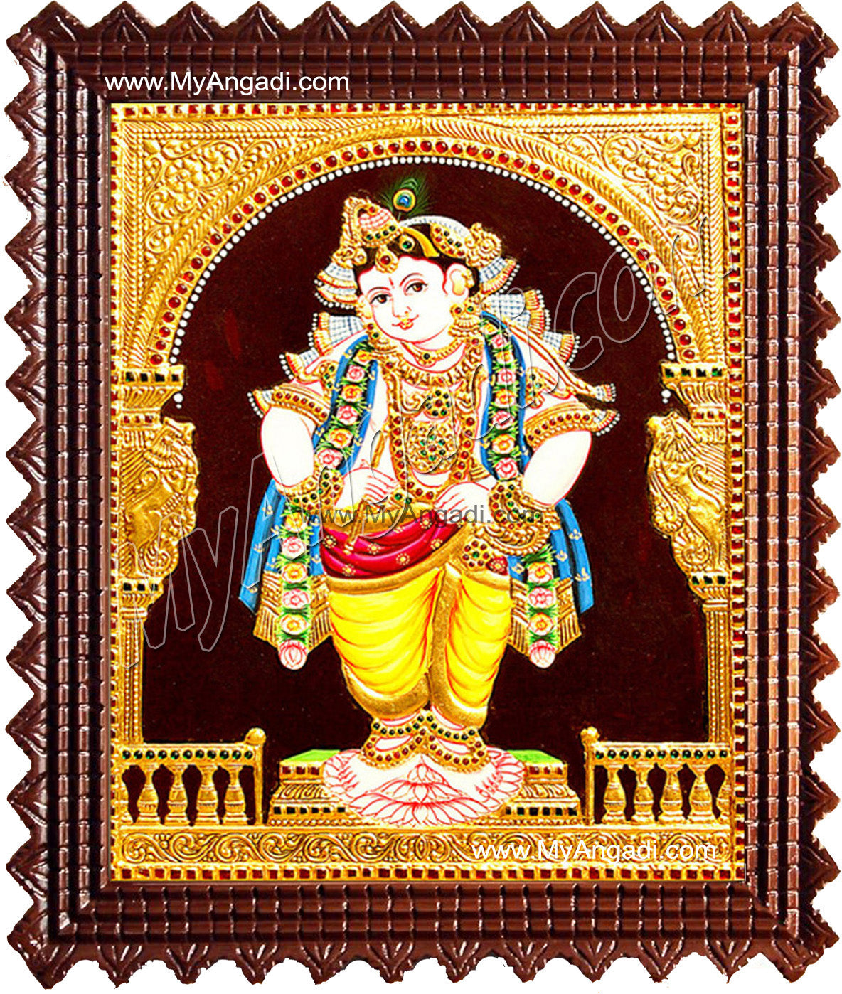 Mappilai Krishna Tanjore Painting, Krishna Tanjore Painting