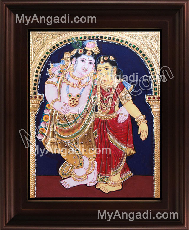 Radha Krishna Tanjore Painting, Krishna Tanjore Painting