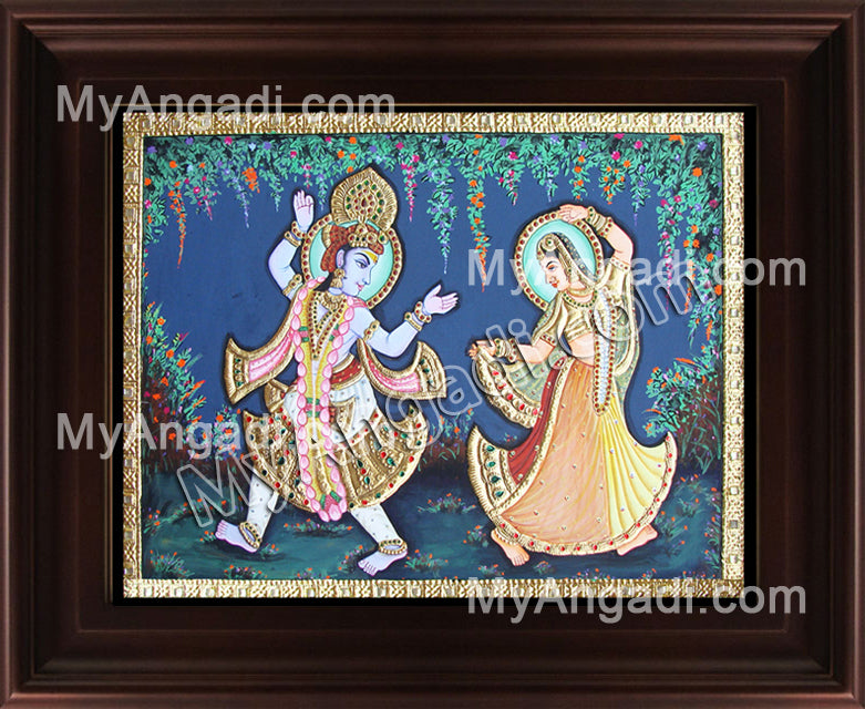 Radha Krishna Tanjore Painting, Krishna Tanjore Painting