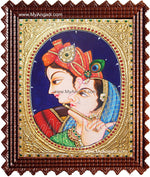 Oval Radha Krishna Tanjore Painting, Krishna Tanjore Painting