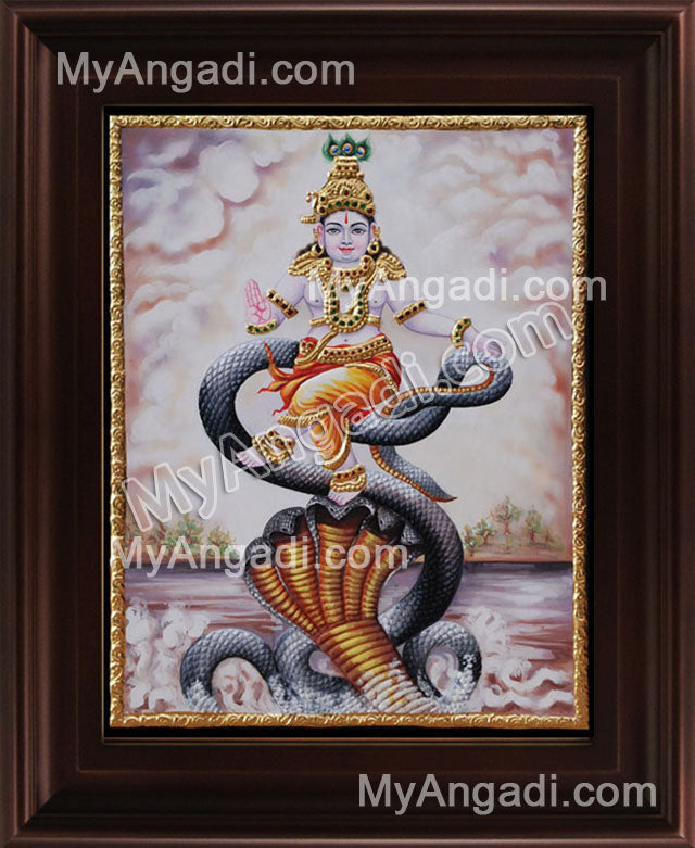 Kalinga Narthanam Krishna Tanjore Painting, Krishna Tanjore Painting