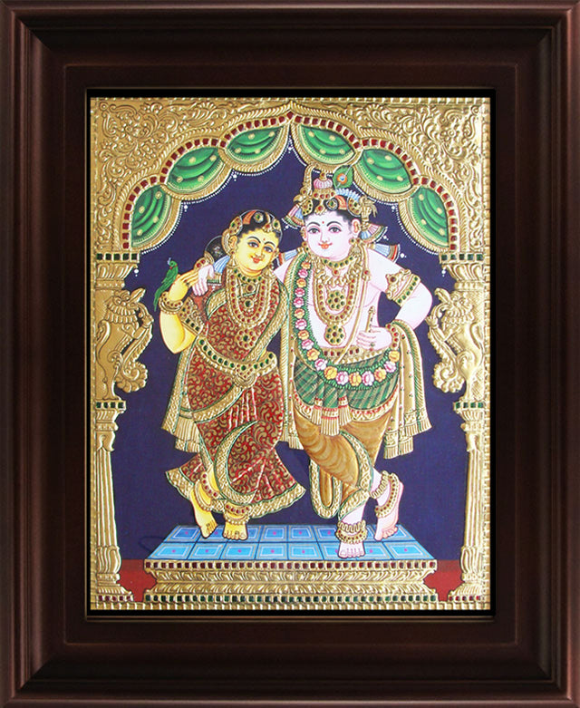 Rukmani Krishna Tanjore Painting, Krishna Tanjore Painting