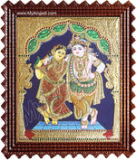 Rukmani Krishna Tanjore Painting, Krishna Tanjore Painting